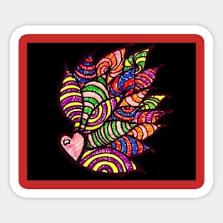 Feathery Heart Sticker